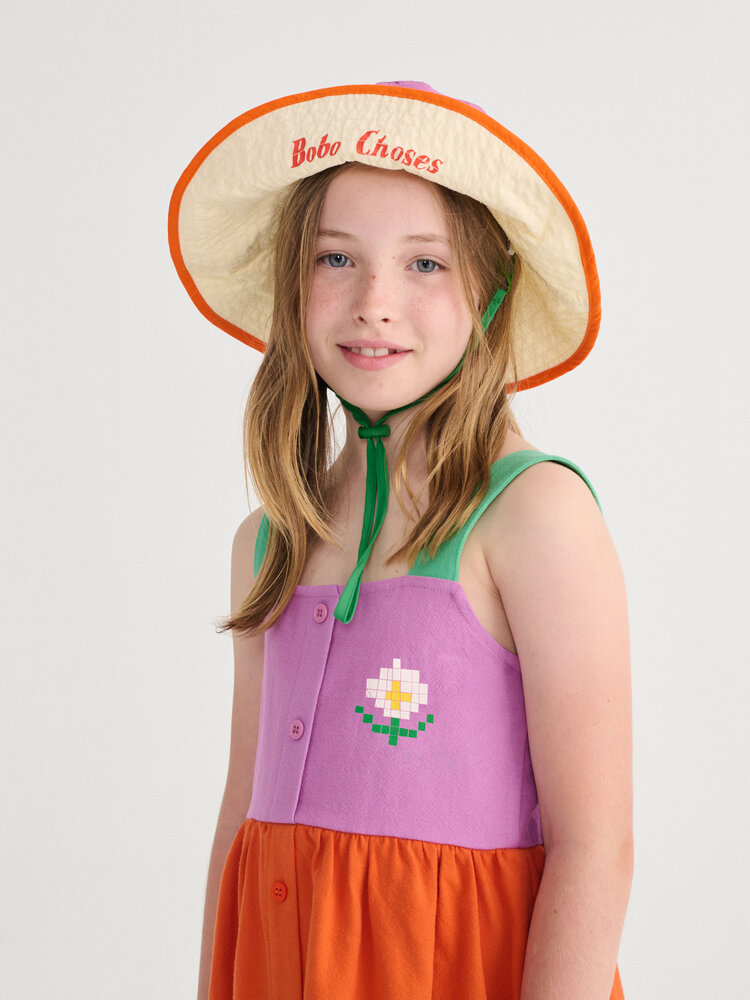 Bobo Choses Pixel Daisy color block woven dress