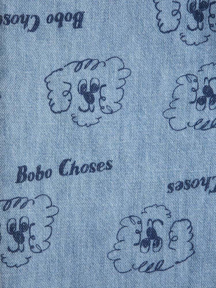 Bobo Choses  Pickles The Dog all over light denim pants