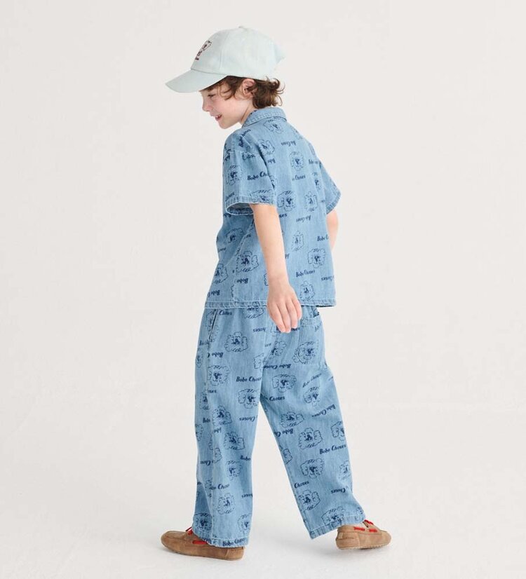 Bobo Choses  Pickles The Dog all over light denim pants