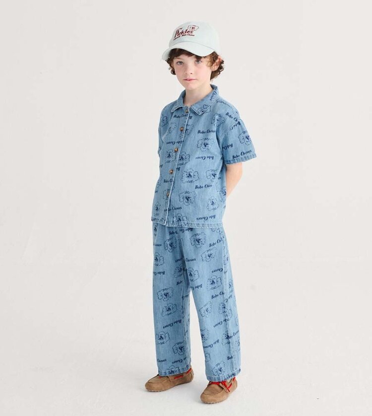 Bobo Choses  Pickles The Dog all over light denim pants