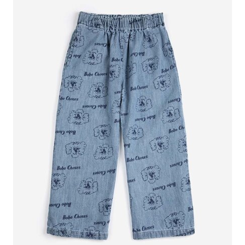 Bobo Choses Pickles The Dog all over light denim pants