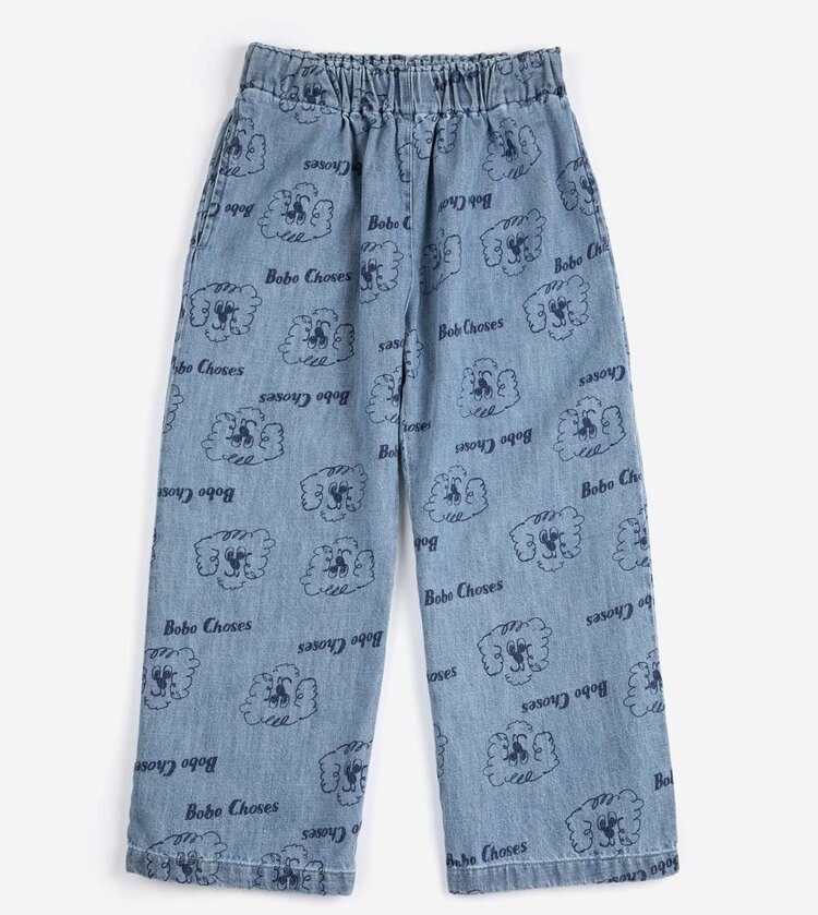 Bobo Choses  Pickles The Dog all over light denim pants