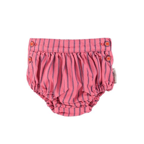 Piupiuchick baby shorties | pink w/ indigo stripes