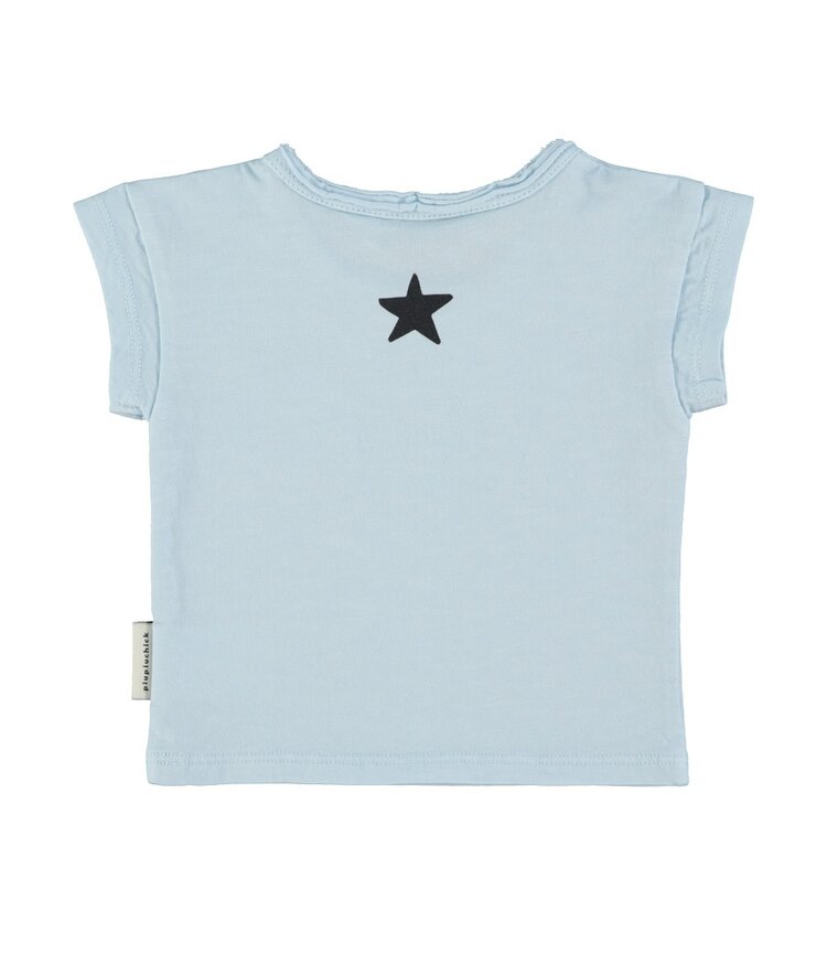 Piupiuchick baby t'shirt | light blue w/ "piupiuchick" print
