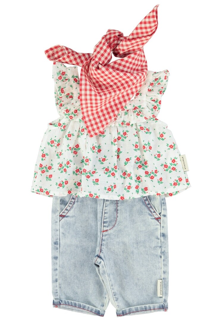 Piupiuchick baby trousers | blue light denim