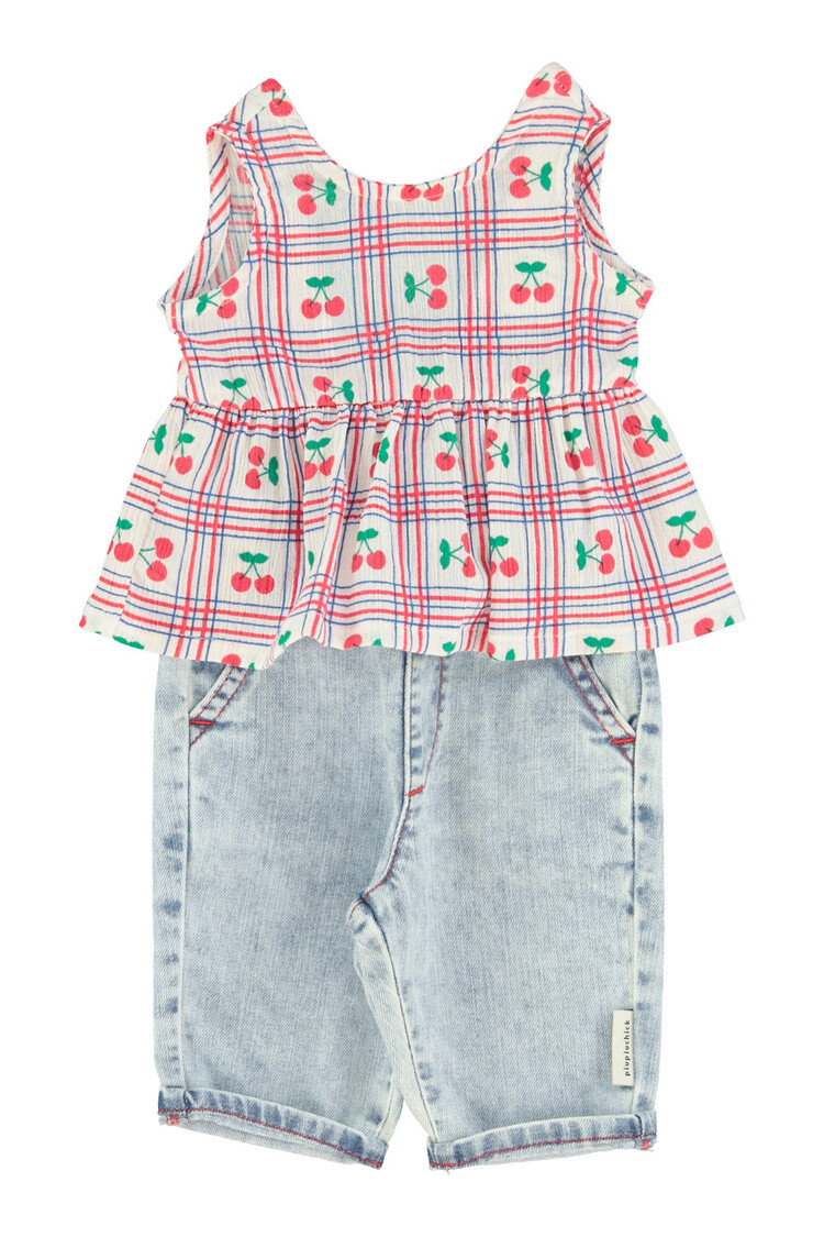 Piupiuchick baby trousers | blue light denim