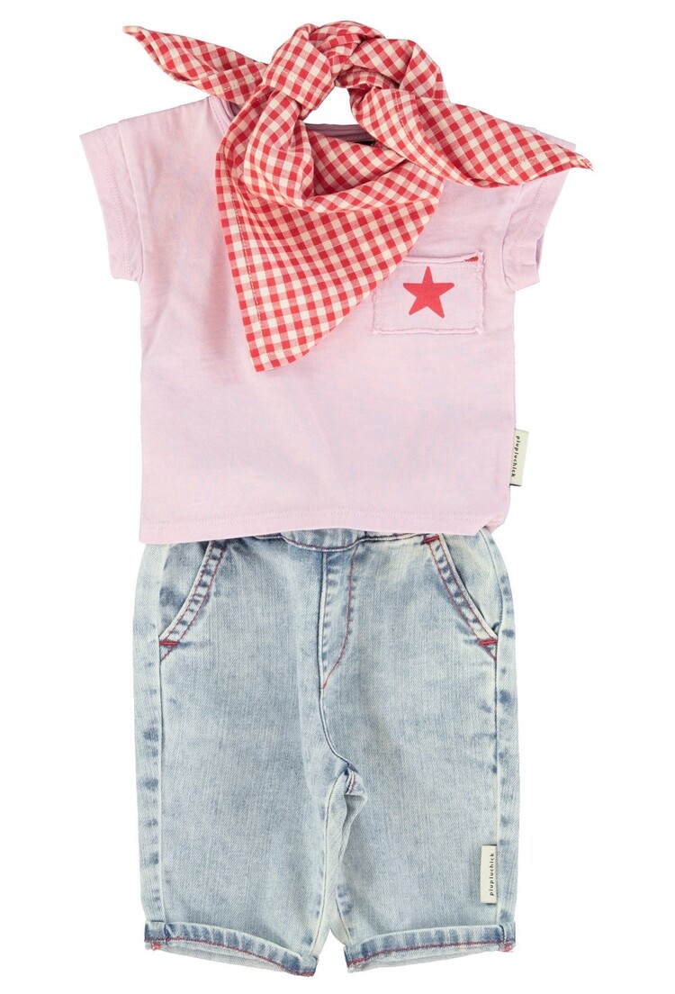 Piupiuchick baby trousers | blue light denim