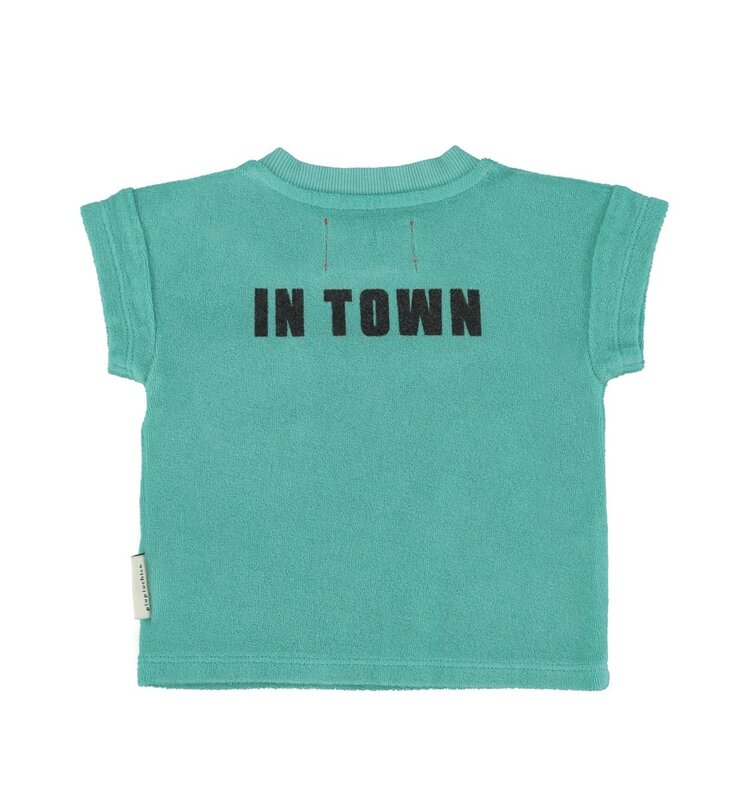 Piupiuchick baby t'shirt | turquoise w/ "best friend" print