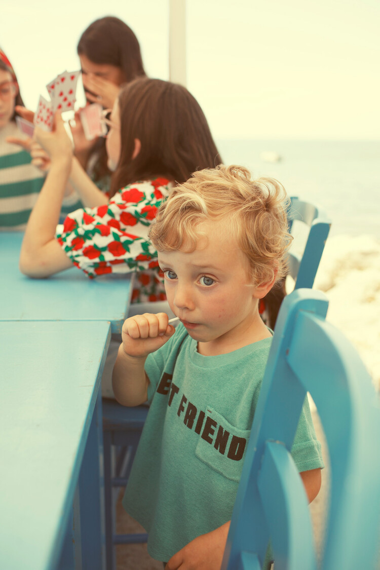 Piupiuchick baby t'shirt | turquoise w/ "best friend" print