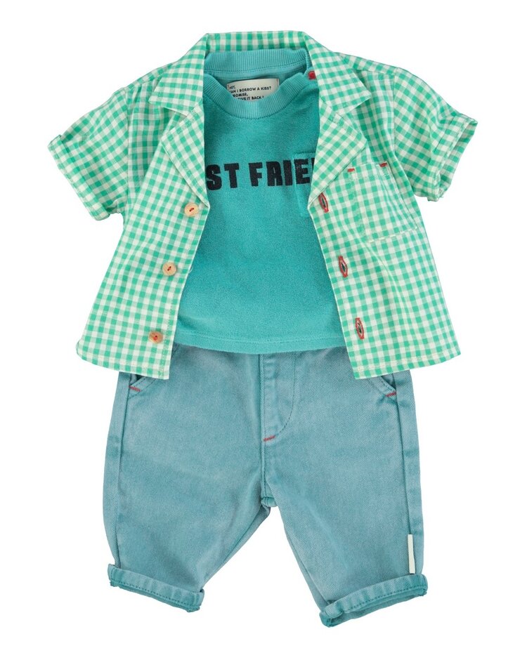 Piupiuchick baby trousers | washed green