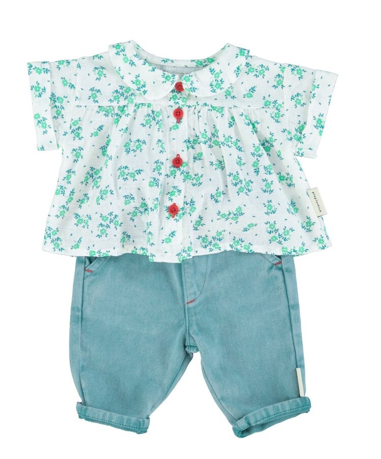 Piupiuchick baby trousers | washed green