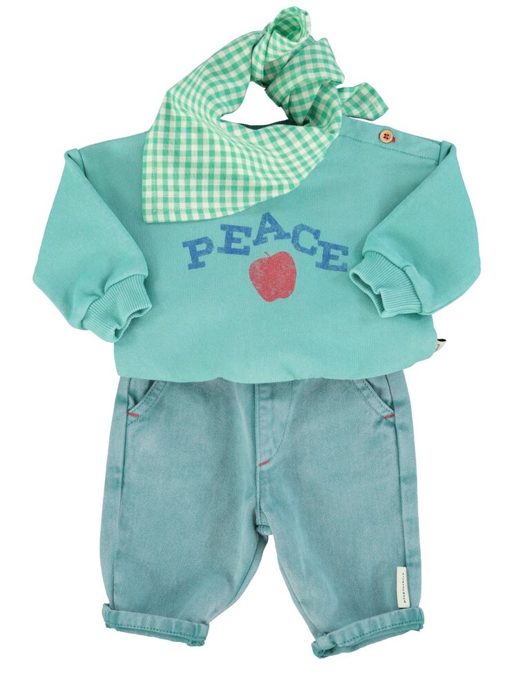 Piupiuchick baby trousers | washed green