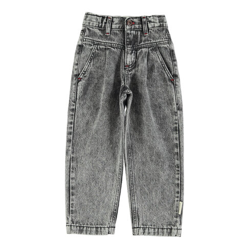 Piupiuchick mom fit trousers | washed black denim