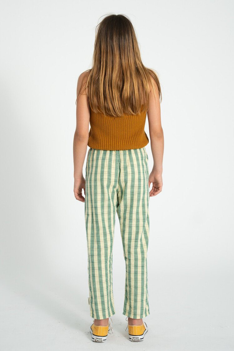 Piupiuchick knitted top w/ straps | camel w/ flower print