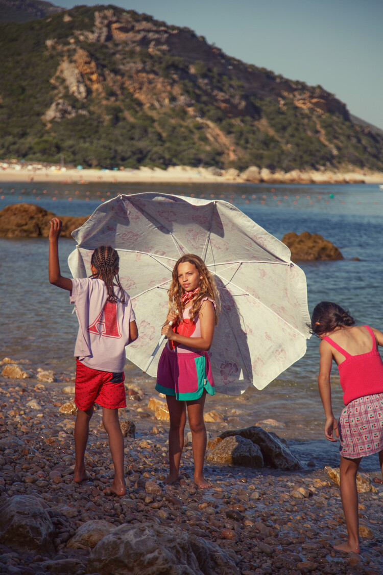 Piupiuchick sleeveless bodysuit | lilac w/ red heart print
