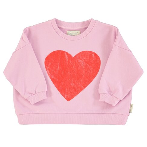 Piupiuchick sweatshirt | lilac w/ red heart print