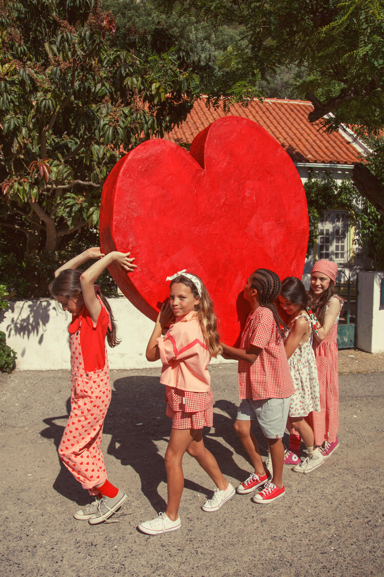 Piupiuchick Short sleeve jacket | pink w/ pink geometric lines