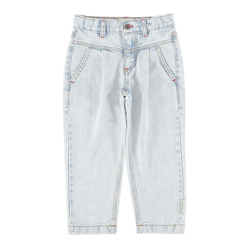 Piupiuchick mom fit trousers | washed light blue denim