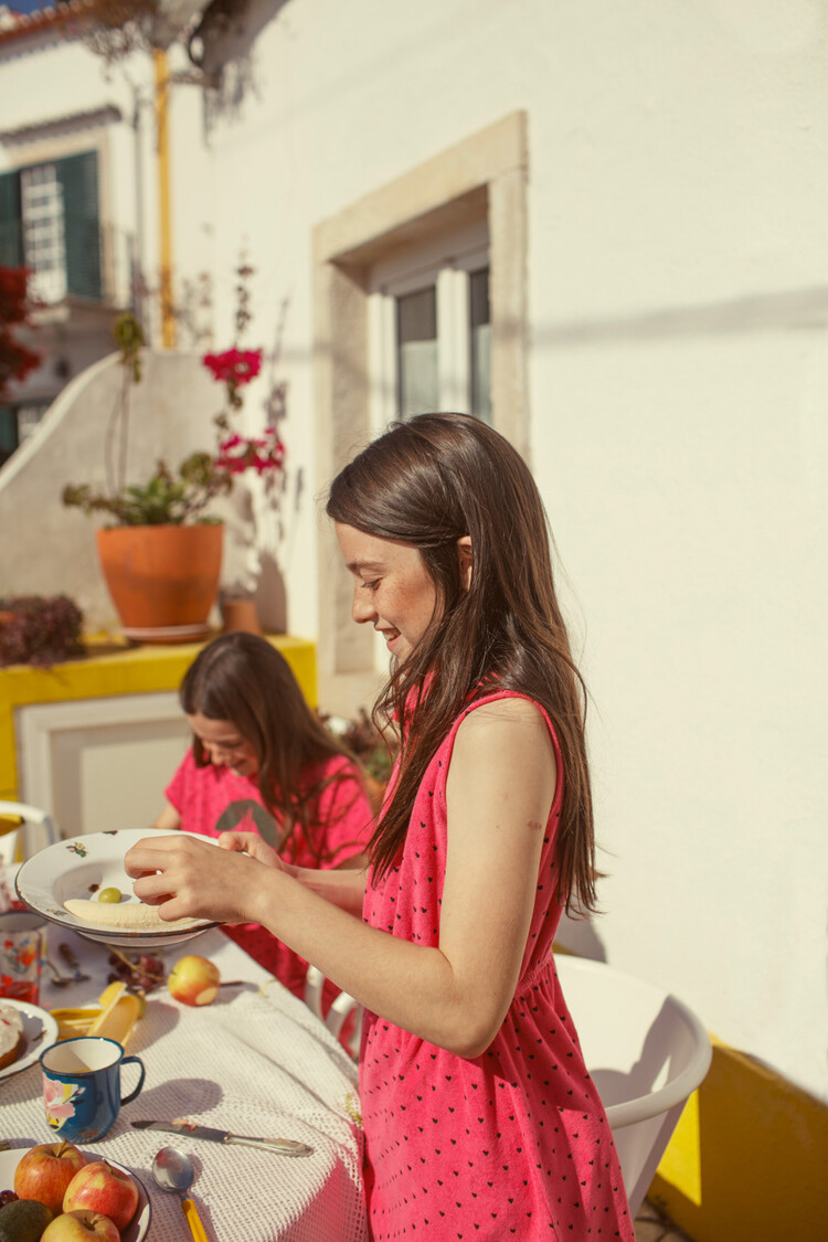 Piupiuchick short dress w/ collar |pink w/ black hearts allover