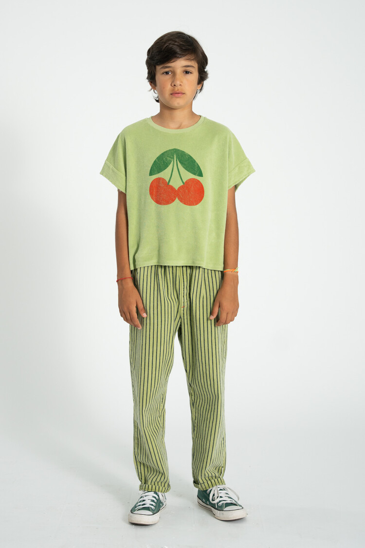 Piupiuchick t'shirt | light olive w/ cherry print