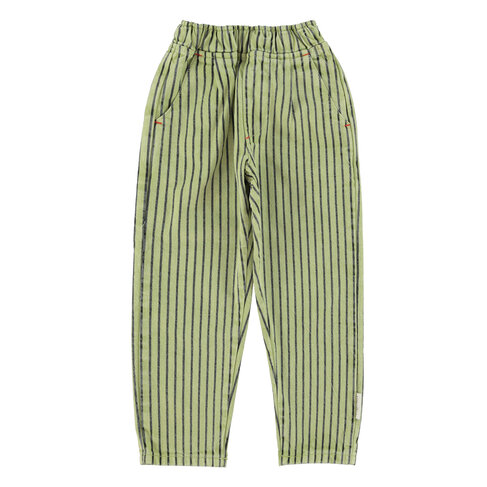 Piupiuchick unisex trousers  | green w/ indigo stripes