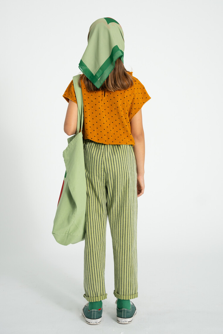 Piupiuchick  unisex trousers  | green w/ indigo stripes