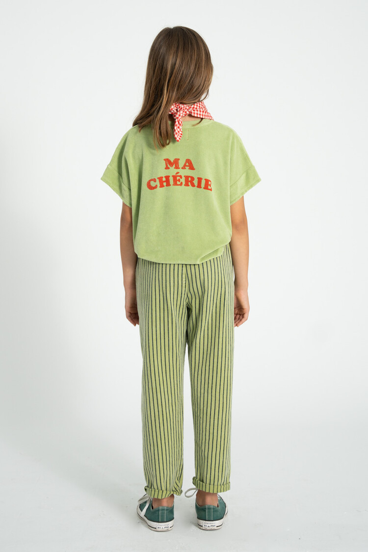 Piupiuchick  unisex trousers  | green w/ indigo stripes