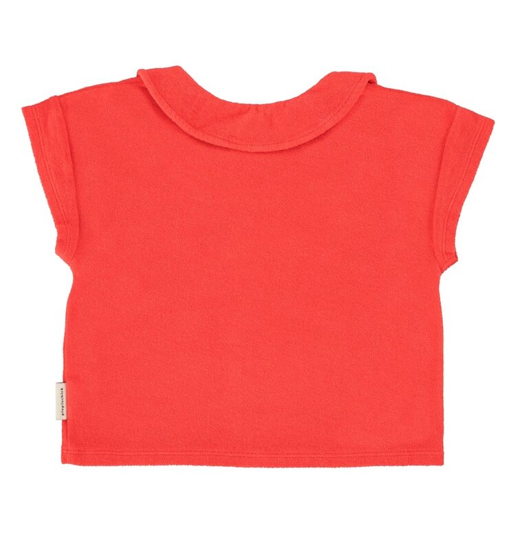Piupiuchick t'shirt w/ peter pan collar| red w/ "amour" print