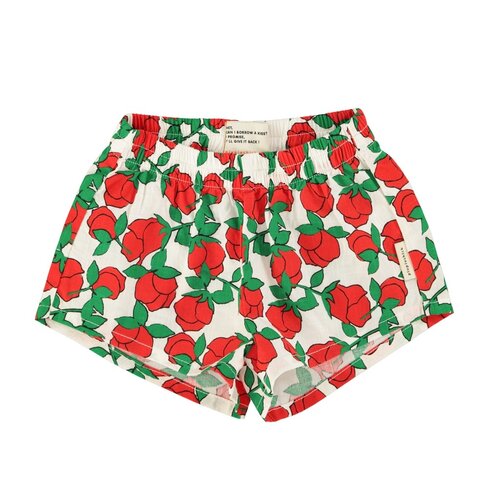 Piupiuchick shorts | ecru w/ red roses print