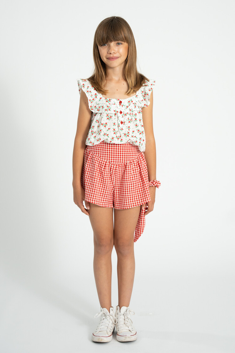 Piupiuchick shorts | red & ecru checkered