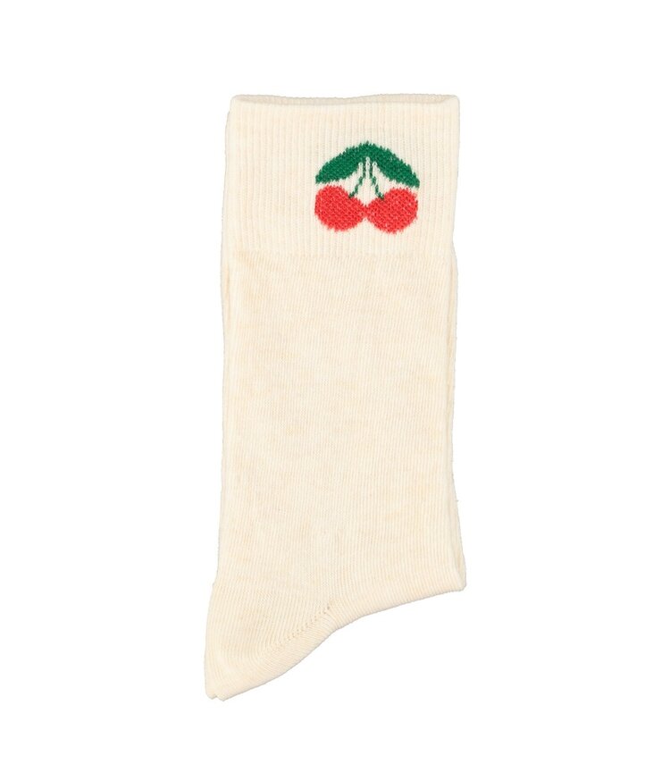 Piupiuchick socks | ecru w/ cherry print