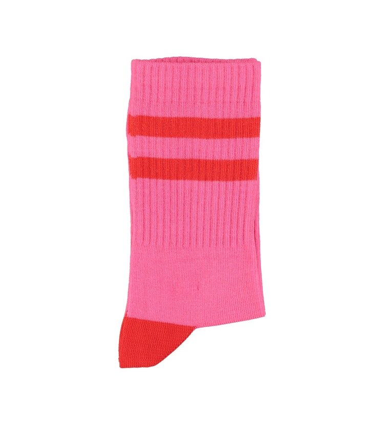 Piupiuchick socks | pink with red stripes