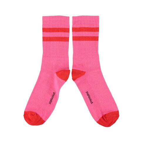 Piupiuchick socks | pink with red stripes