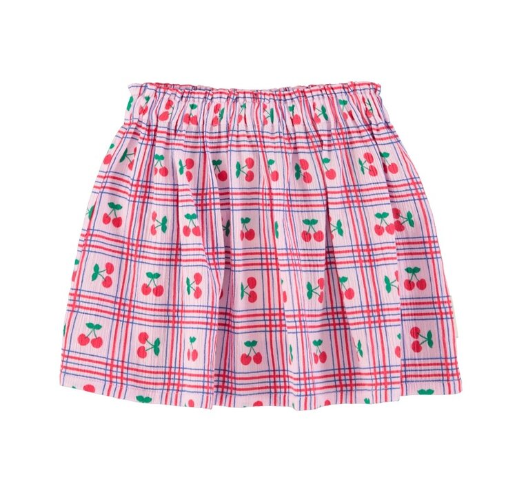 Piupiuchick short skirt | lilac w/ cherries allover