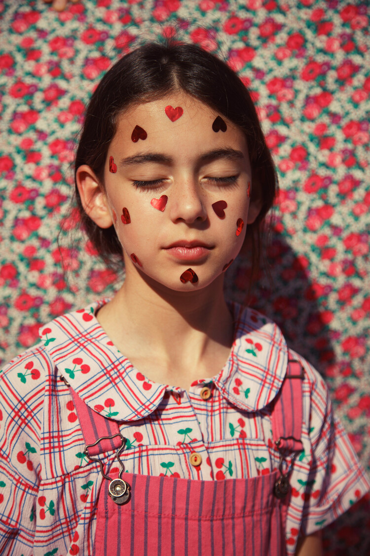 Piupiuchick peter pan collar shirt | lilac w/ cherries allover