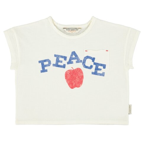 Piupiuchick t'shirt |ecru w/ "peace" print