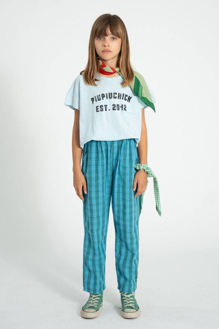 Piupiuchick t'shirt | light blue w/ "piupiuchick" print