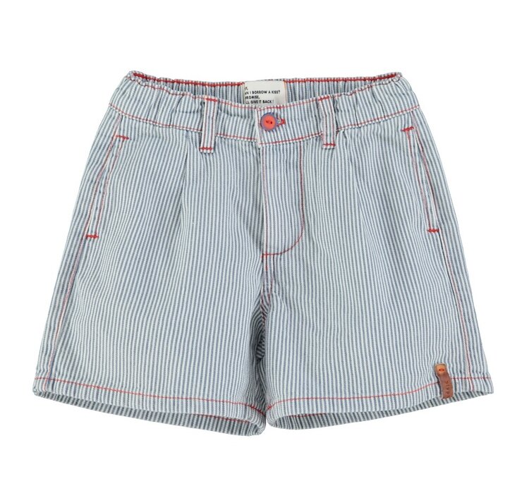 Piupiuchick boy shorts | ecru w/ indigo stripes
