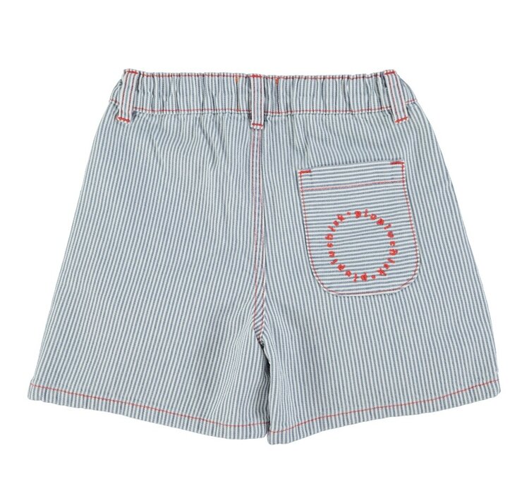 Piupiuchick boy shorts | ecru w/ indigo stripes