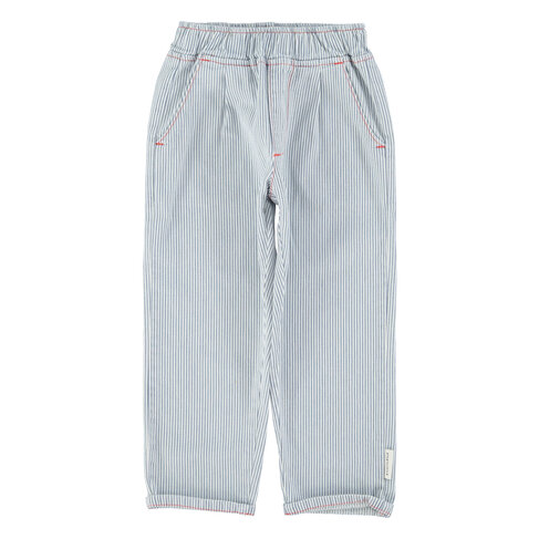 Piupiuchick unisex trousers  | ecru w/ indigo stripes