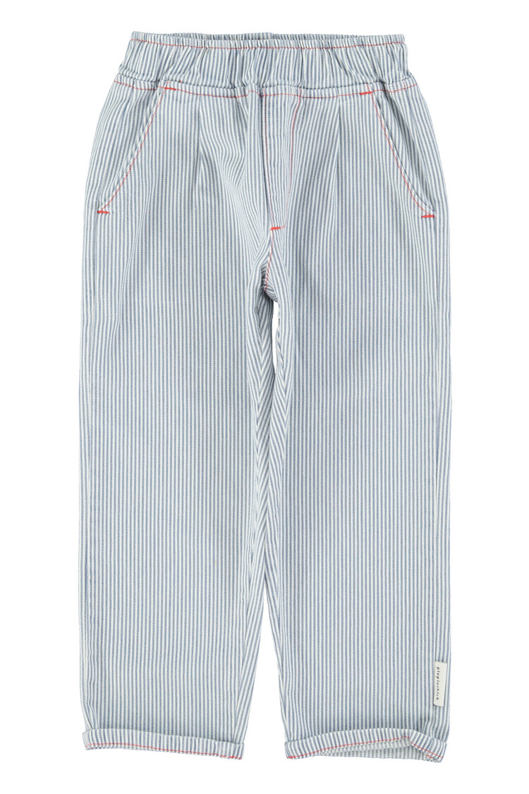 Piupiuchick  unisex trousers  | ecru w/ indigo stripes