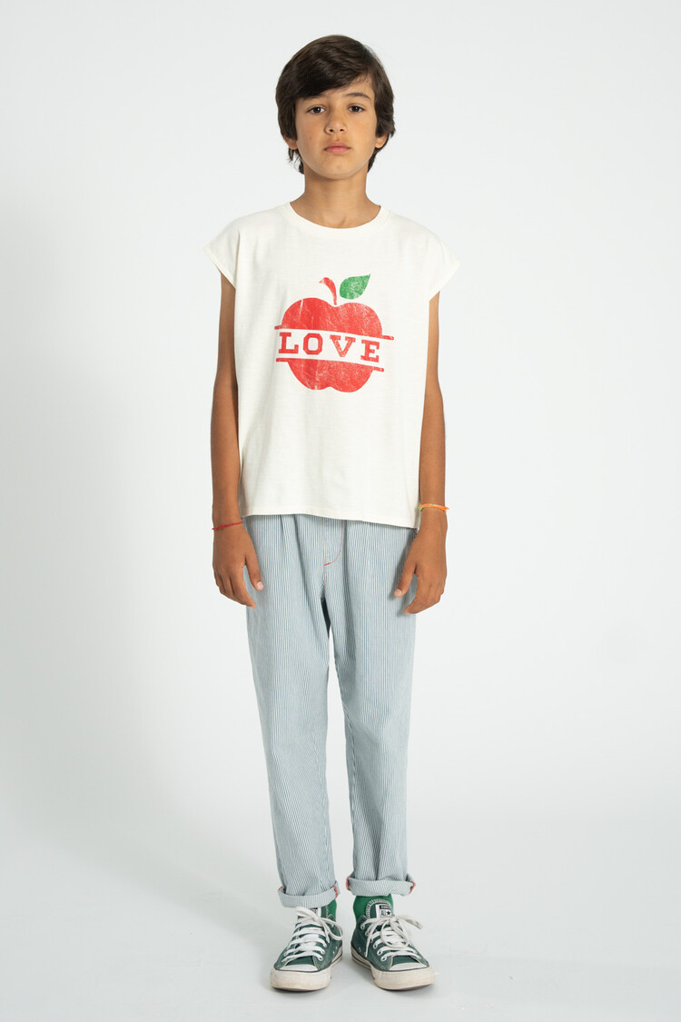 Piupiuchick  unisex trousers  | ecru w/ indigo stripes