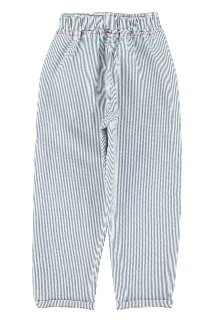 Piupiuchick  unisex trousers  | ecru w/ indigo stripes
