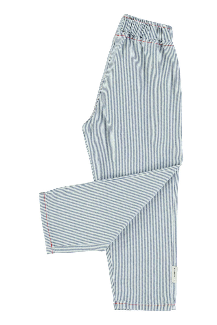 Piupiuchick  unisex trousers  | ecru w/ indigo stripes