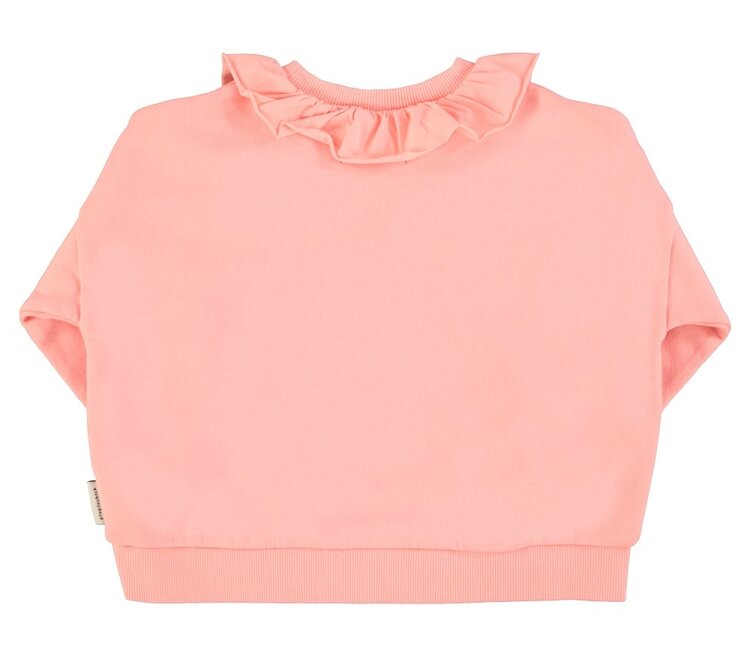 Piupiuchick sweatshirt w/ collar | light pink w/ strawberry print