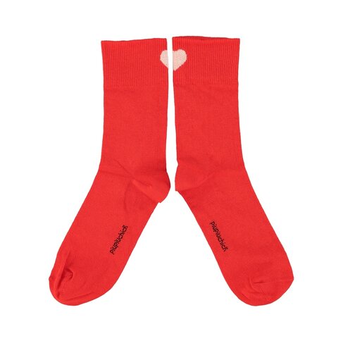 Piupiuchick socks | red w/ ecru heart