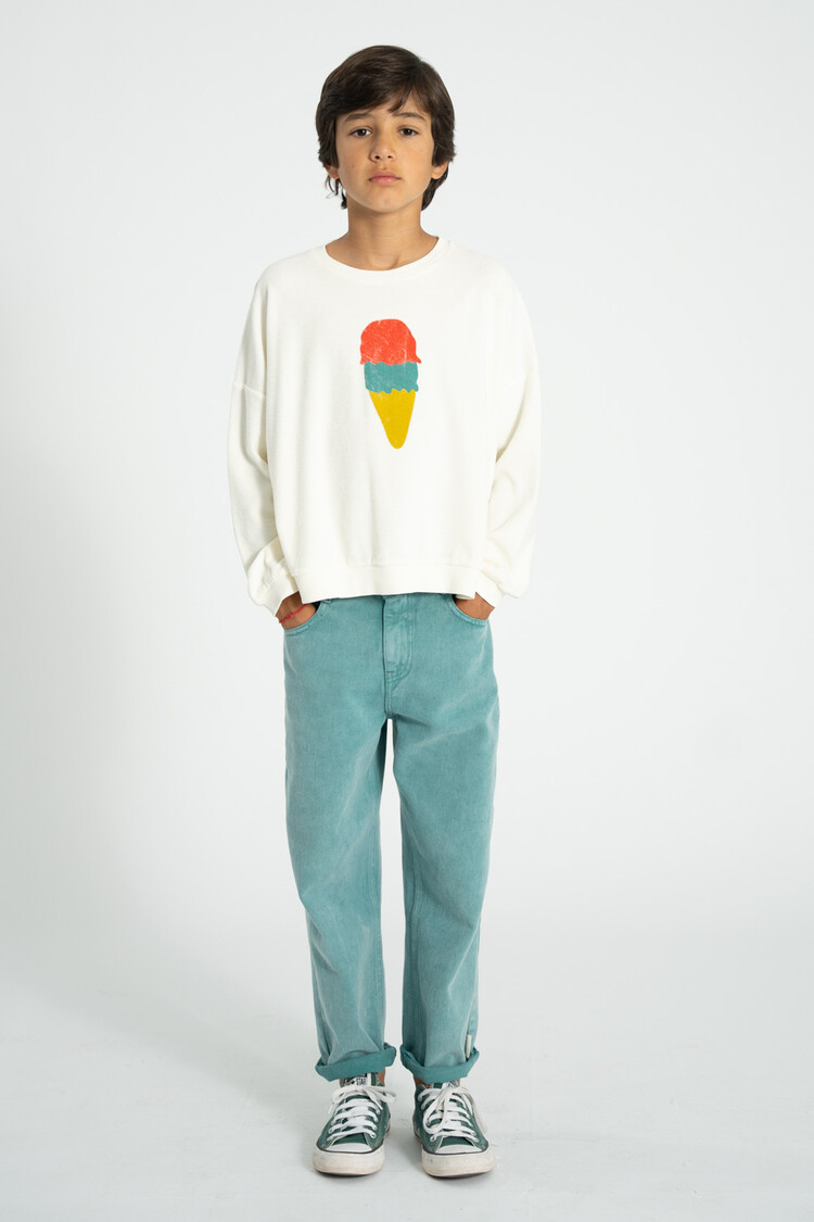 Piupiuchick sweatshirt | ecru w/ ice cream print