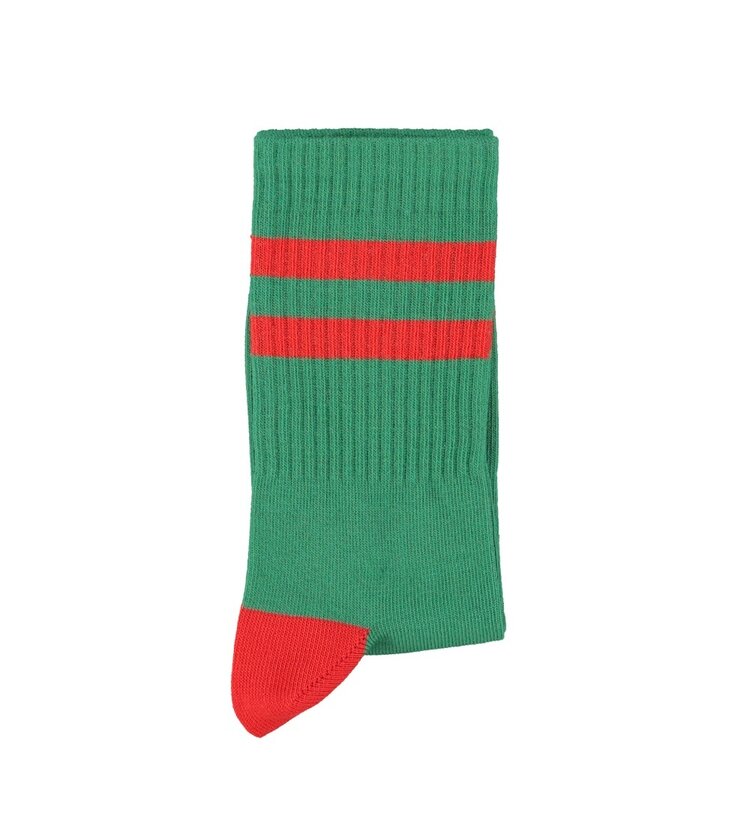 Piupiuchick socks | green w/ red stripes