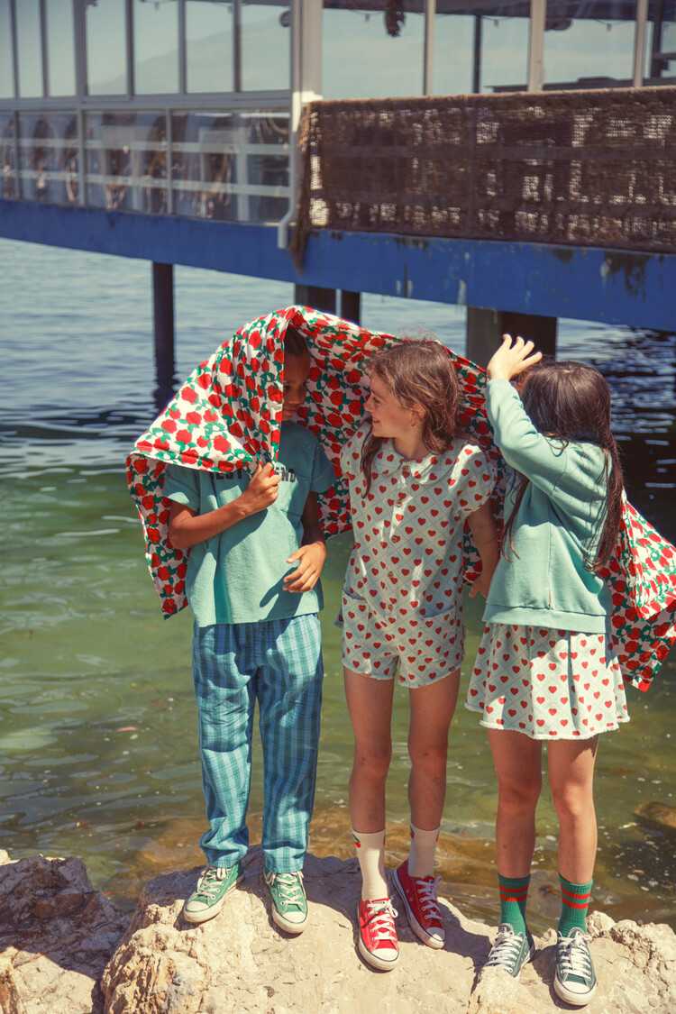 Piupiuchick socks | green w/ red stripes