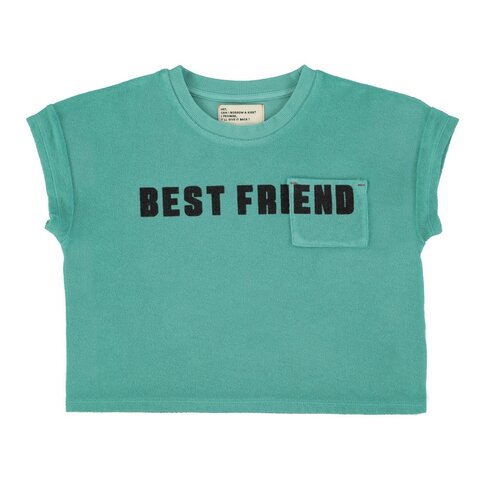 Piupiuchick t'shirt | turquoise w/ "best friend" print